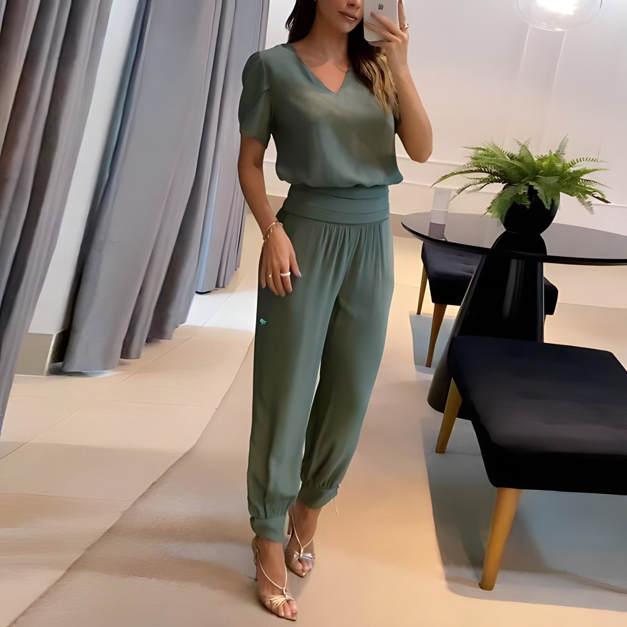 Sigrid™ | Stilren blus och byx-set