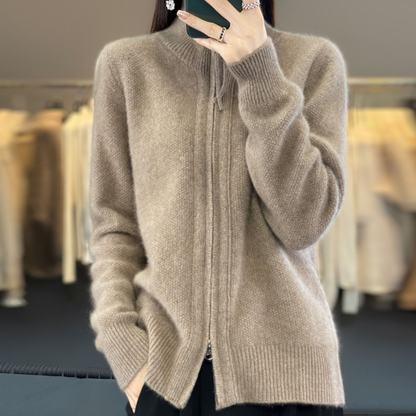 Elvira™ | Dragkedjeförsedd cardigan i kashmir, 100 % ull