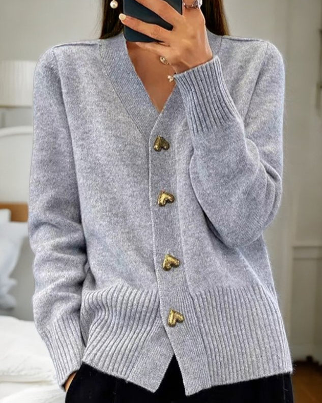 Miranda™ | Elegant Cardigan med Hjärtformade Knappar